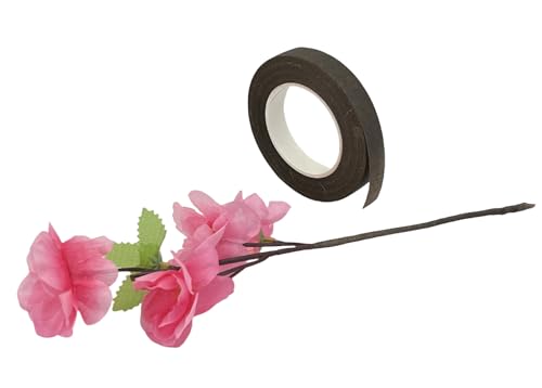 Floral Tape 1/2" Wide Flower Tape for Bouquets Floral Arranging Bouquet Stem Wrap Flower Crafts (4, Brown) - color: Brown