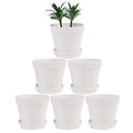 Terra Cotta Pots with Saucer- 6-Pack Large Terracotta Pot Clay Pots 5.5'' Clay Ceramic Pottery Planter Cactus Flower Pots Succulent Pot with Drainage Hole- for Plants,Crafts terra cotta planter(White) - color: White