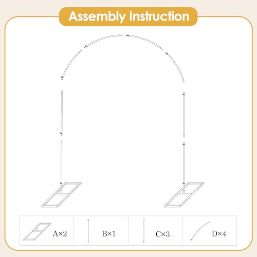 5.25 * 6.56 FT Metal Backdrop Frame Stand, Wedding Decor Flower Arbor Stand, Balloon Arch Backdrop, Golden - size: Single Rectangle