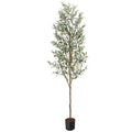 Artificial Fake Olive Tree 7FT Tall 1Pack Faux Silk Olive Tree for Home Living Room Office Decor Faux Artificial Plants Indoor Fake Potted Plants with Fruit & Free Moss - size: 7ft