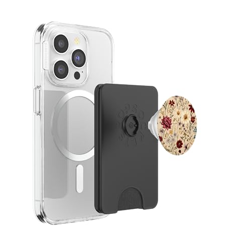 Mixed Flower Bouquet Floral Pattern Wildflowers PopSockets PopWallet for MagSafe - style: Magnetic PopWallet