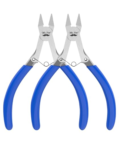 Mr. Pen- Wire Cutter, 5 Inch, 2 Pack, Wire Cutters, Diagonal Wire Cutters | Flush Cutter, Nippers, Side Cutters, Flush Cutters, Diagonal Cutter, Cutting Pliers, Wire Pliers - color: Blue, size: 5 inch, 2 Pack