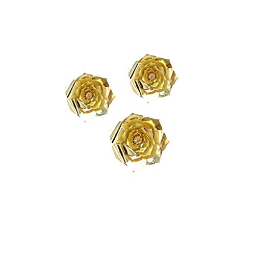 N/C 3pcs Party Paper Flower Wedding Flower Backdrop Decorations DIY Handcrafted Flower for Wedding Backdrop Nursery Wall Decoration (Flower-1, Gold) - color: Gold, size: Flower-1