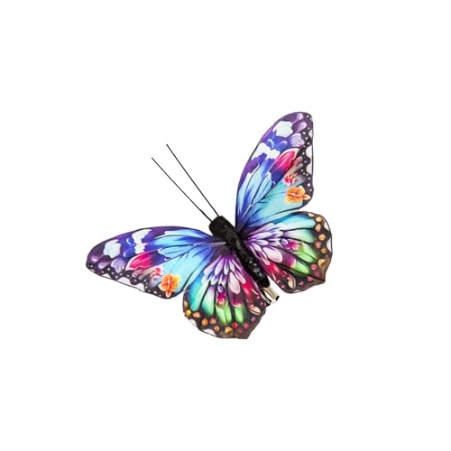 Cartanfill-Decorative 3D Butterfly Clips, 12 Pack, Multicolor Feather Design, Party and Christmas Tree Ornaments - color: E Clip