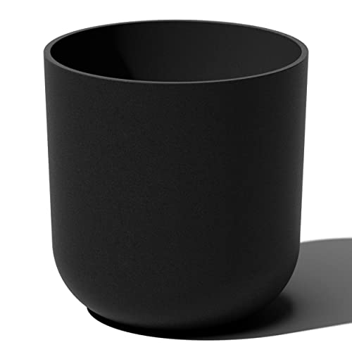 Veradek Round Black Plastic Planter Pots for Indoor/Outdoor Garden Use, with Drainage Holes, Suitable for Small to Large Succulent Plants, Flowers, Modern Interior Plants - color: Black, size: 15 inches