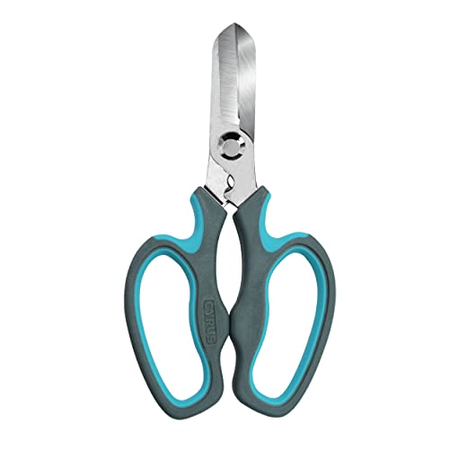 CYRUS Flower Scissors Floral Shears for Cutting Flowers,Garden Shears with Integrated Stab Remover,Florist Cutters Rose Snips,Blue - style: Blue