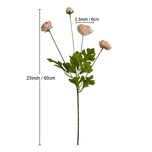 Artificial Silk Flowers Ranunculus Fake Flower,Suitable for Core Decorations,Weddings,Homes,Artistic Decorations,and Props (Pink) - color: Pink