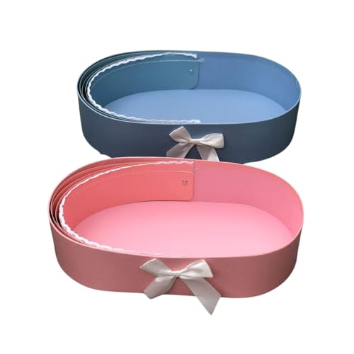 UNIKPACKAGING Premium Quality European Style Gender Reveal Gift Basket, Its a Boy/Girl Floral Box for Luxury Style Flower Arrangements (Blue) - color: Blue