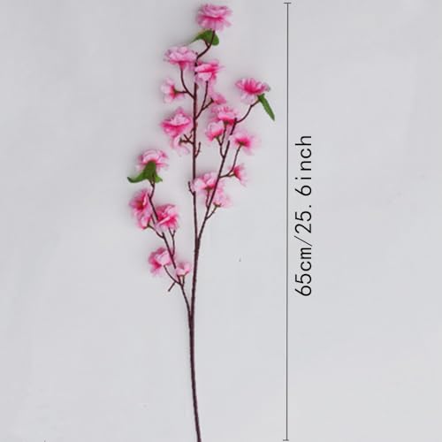 OUKEYI 8 pcs Artificial Peach Blossom Branches Fake Peach Flowers，Silk Peach Flowers Fake Plants Arrangement for DIY Garden Home Wedding Party Decor (White) - color: White