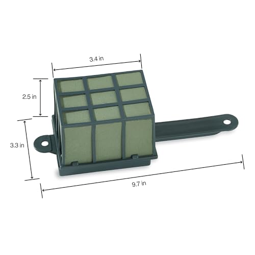 FloraCraft Floral Cage Arranger with Floral WetFōM 3.25 Inch x 3.75 Inch x 4.6 Inch Green - size: 4.625 x 3.75 x 3.25"