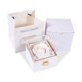 Rose Ring Box Jewelry Box Artificial Flowers Eternal Rose Box Anniversary Wedding Valentines Day Christmas Gifts for Mom Wife Girlfriend Women (White) - color: White