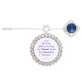 Something Blue Gift for Bride Bouquet Charms for Wedding Memory, Bridal Shower Gifts from Mom,Rhinestone Artificial Sapphire Wedding Gifts Bouquet Dress Pin with Touching Saying - style: My Little Girl 2 (WhiteK)