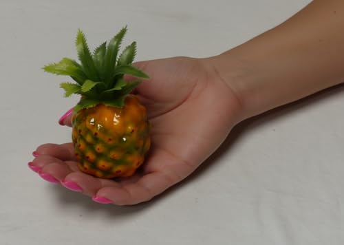 Vasefill 6-Pack Artificial Mini Pineapple Plastic Yellow Green Pineapples Fruit Six Pieces Pina Ananas - color: Mini Pineapple