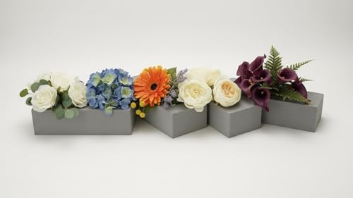 XCEL Floral Foam Blocks - Reusable, Weather Resistant Craft Foam Fresh & Artificial Flower Arrangements, Faux Florist Foam Planters Florist Supplies (Gray 9" x 3" x 3" - 4 Pack) - color: Gray 9" x 3" x 3" - 4 Pack