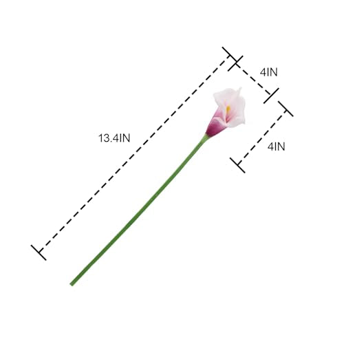 Purple in White Calla Lily 4Pcs Artificial Flowers Bouquet for Wedding Bride Shower Blessing Gift Home Decoration Faux Calla Lilies Flower - color: Purple in White