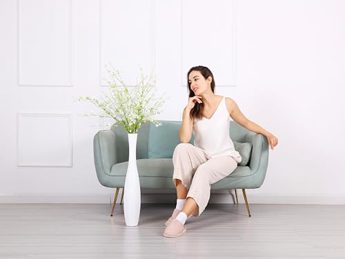 Leewadee Decorative Tall Floor Vase for Living Room Decor, 26 inches, White, Resin - color: White, size: 26 inches