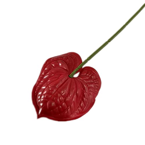 8pcs Artificial Anthurium Flower Branch 60cm 3D Printing Effect Faux Real Touch Single Stem per Piece Anthurium for Home Table Floral Decoration (red) - color: Red