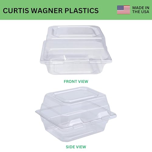 Curtis Wagner Plastics CW-543 Clear Boutonniere Flower Boxes (5-Pack) Size 4.5" x 3.75" x 3" | Plastic Floral Containers for Corsage, Small & Large Flowers | Perfect for Weddings, Proms, Keepsakes - style: Boutonniere