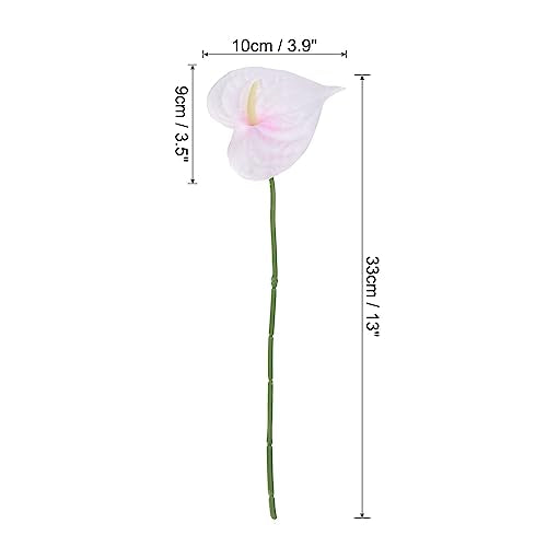 PATIKIL 13" Artificial Anthurium Lily Flowers, 10 Pack Permanent Flower Floral Arrangements Bouquet for Home Decor Bridal Wedding Festival Party, Pink White - color: Pink White