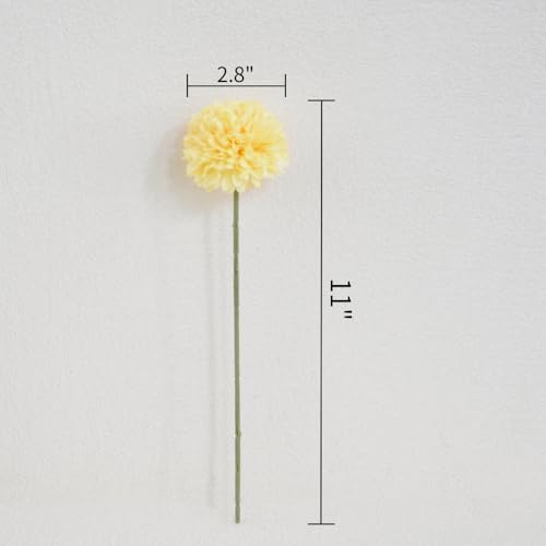 Artificial Chrysanthemum Ball Flowers Hydrangea Arrangement Bouquet Presents Decor 10pcs Without Vase (Yellow) - color: Yellow