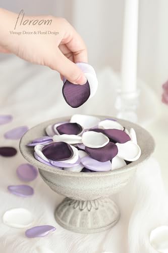 Floroom 300pcs Rose Petals Lilac Plum Faux Silk Flower Petals for Wedding Flower Girl Basket Aisle Scatter Dinner Table Centerpieces Party Confetti Bridal Shower Romantic Night Decoration - color: Charming Lilac, size: 300pcs