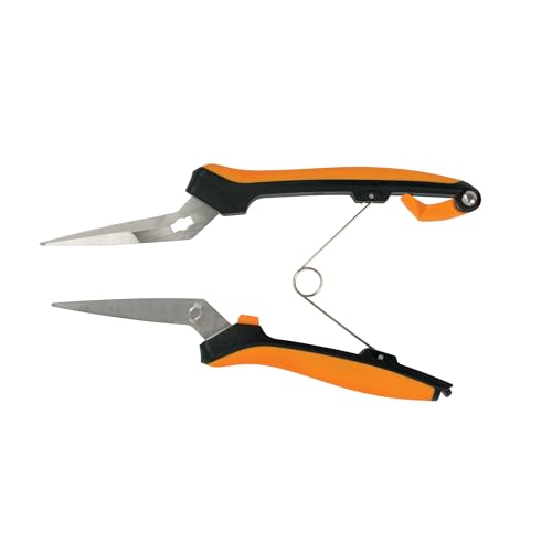 Fiskars Curved Micro-Tip Pruning Snips - 6" Garden Shears with Sheath and SoftGrip Handle - Yard and Garden Tools - Orange/Black - style: Curved Snips