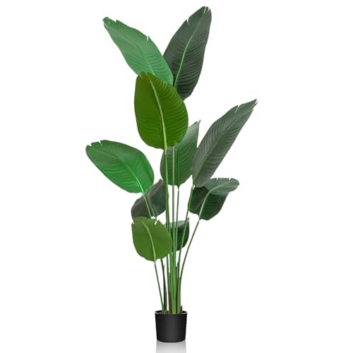 5ft Artificial Tree Bird of Paradise Palm Tree Artificial Plant for Home Decor Indoor Outdoor Office - Effortless Assembly,Perfect Housewarming Gift