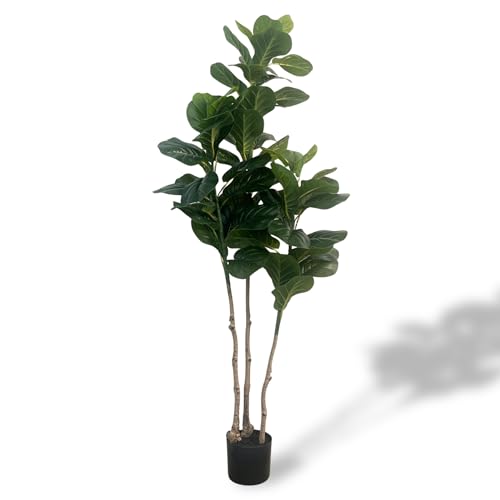 XBrand 59.1" Artificial Fiddle Leaf Fig Tree - color: Fiddle Leaf Fig Tree, size: 5in