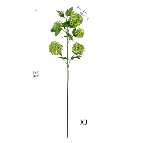 DILATATA Faux Hydrangea Flowers 31" Green Artificial Hydrangea Spray with 5 Flower Heads, 3 Per Bag.Faux Hydrangeas Plastic Flowers Fake Hydrangeas for Indoor Outdoor Wedding Table Centerpieces Decor - color: Green #99