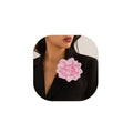 Large Flower Brooches Lapel Pins for Women Satin Fabric Brooches Big Camellia Flower Brooch Pins Wedding Part Dance Clothes Accessories Jewelry Gifts - color: pink