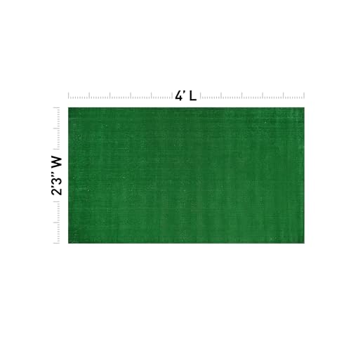 Rugshop Artificial Grass Indoor Outdoor Area Rug, Lightweight Synthetic Turf with Rubber Backing, Easy to Clean Polypropylene Lawn Mat for Patio, Balcony, Deck, 2'3" x 4' Green - size: 2'3" x 4' (Rectangular)