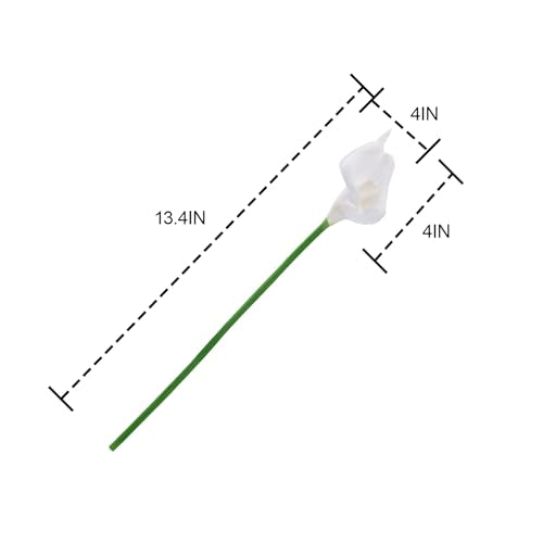 White Calla Lily 4Pcs Artificial Flowers Bouquet for Wedding Bride Shower Blessing Gift Home Decoration Faux Calla Lilies Flower - color: White