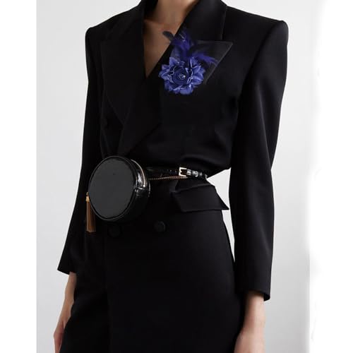 Elegant Flower Brooch for Women Wedding Party Dance Banquet Pins Feather Flower Fascinator Lady Floral Hairpins Dress Suit Lapel Pin Ceremony Accessories Corsage Brooches Vintage Jewelry Gifts - color: Blue