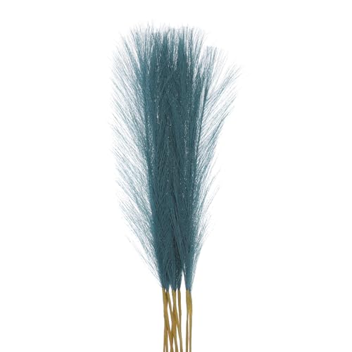 MECCANIXITY 10Pcs Faux Pampas Grass,21"/55cm Fluffy Fake Pampas Grass Decor Tall Artificial Pampas Grass for Living Room Party Wall Vase Wedding Decoration,Green Blue - color: Green Blue