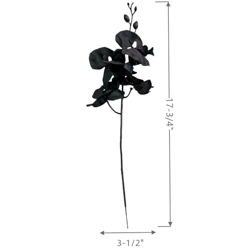Corkwaw 3Pcs Artificial Fake Flowers Butterfly Orchid, Silk Plant Real Touch phalaenopsis is Used in Offices, Dining Table Centers, Weddings, Home Decoration (Black)