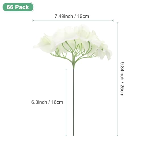 M METERXITY 66-Pack Silk Hydrangea Flowers, Artificial Flowers Heads with 66pcs Stems, Full Hydrangea Flowers for Home Decor/Wedding/Christmas/DIY/Party/Garden [Beige] - color: Beige