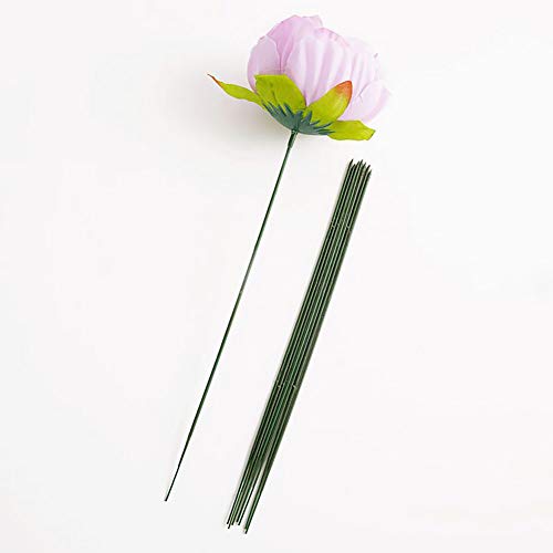 joleully100pcs Plastic Floral Stem, Artificial Flower Rod, Plant Stub Wire Green Florist Wires, Ideal for The Crafts Person, 17CM and 25CM(17CM)