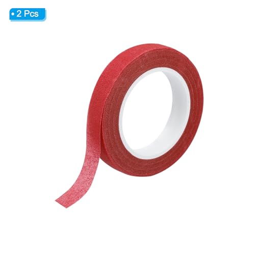 PATIKIL Floral Tape 1/2" x 30 Yard / 12mm x 30m, 2 Pack Flower Wrap Adhesive Tape for Bouquet Stem Wrapping, Red - color: Red