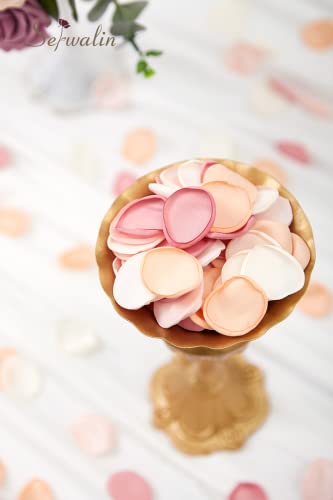 Serwalin 300Pcs Silk Rose Petals Artificial Flower Petals for Weddings Champagne Gold Petals Fake Flower Girl Petals for Wedding Flower Girl Basket Aisle Runner Bridal Shower (4 Color Mixes) - color: Champagne Gold, size: 300pcs