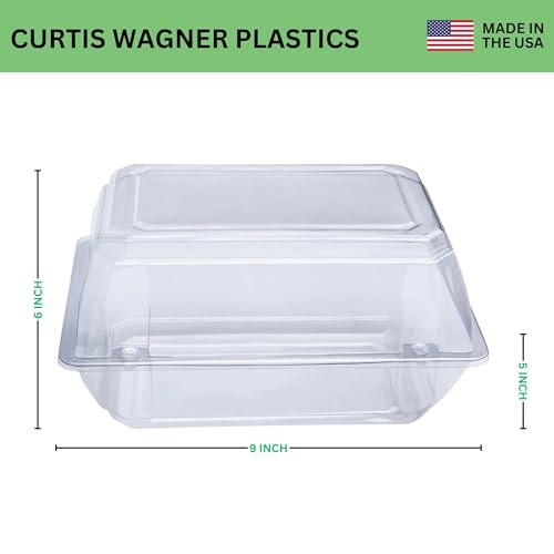 Curtis Wagner Plastics CW-965 Clear Large Corsage Flower Boxes (5-Pack) - 9" x 6" x 5" Size, Plastic Floral Containers for Corsage, Boutonniere, Roses, Small & Large Flowers, Clear Gift/Craft Box - style: Corsage-large