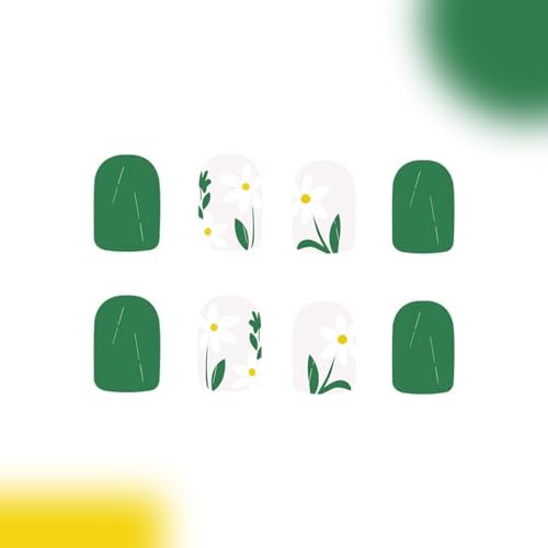 Flower Press on Nails Short Square Fake Nails Red Nude False Nails with Embossed Designs 3D Flowers Glossy Full Cover Stick on Nails Glue on Nails Spring Acrylic Nails for Women Girls 30 Pcs - color: Flower Square10