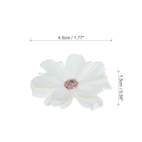PATIKIL Fake Flower Heads for Crafts, 30 Pcs Faux Flower Bulk Mini Artificial Silk Flowers Embellishments Cherry Blossom for Wreath Wedding Party Decoration, Cream - color: Cream