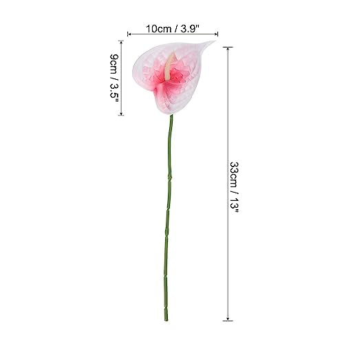 PATIKIL 13" Artificial Anthurium Lily Flowers, 10 Pack Permanent Flower Floral Arrangements Bouquet for Home Decor Bridal Wedding Festival Party, Orange White - color: Orange White