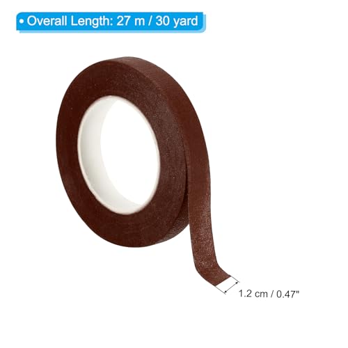 PATIKIL 30 Yard Floral Tapes, 4 Pack Florist Tape Crepe Paper Flowers Bouquets Tapes Waterproof for Flower Stem Wrapping, Red Brown (27 Meters)