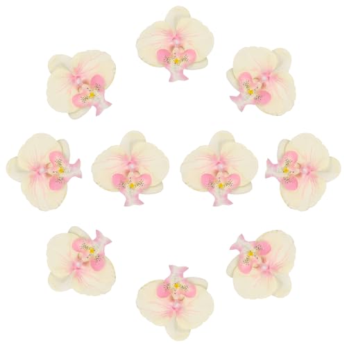 uxcell 10 Pcs Artificial Orchid Flower Heads, Fake Butterfly Orchid Heads Bulk Artificial Flowers for DIY Wedding Bouquets Centerpieces Party Home Decorations, Light Yellow - color: Light Yellow