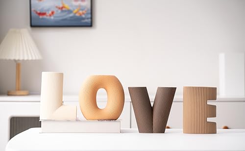 Creative Vase Set of 4, Modern Nordic Boho Style Flower Vases Home Decor for Living Room Kitchen Office(Khaki/Dark Brown/Orange/Beige) - color: Khaki/Dark Brown/Orange/Beige