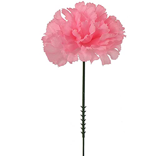 Larksilk 100 Pack Artificial Carnations - Bulk Silk Flowers for Weddings, Mother's Day, Graduations, Easter & Memorial Day - 3.5" Heads, 5" Stems, Real Touch Petals, 18 Colors Available - Pink - color: Pink, size: 100