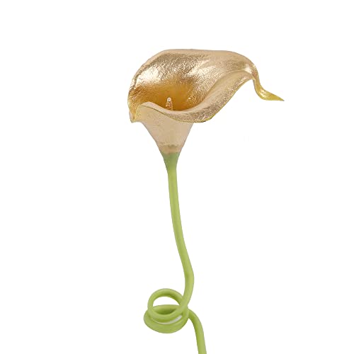 IPOPU Gold Flowers, 24pcs Gold Calla Lilies Artificial Flowers for Decoration for DIY Wedding Bouquets Centerpieces Bridal Shower Party Home Flower Arrangement Decorations (Golden) - color: Golden