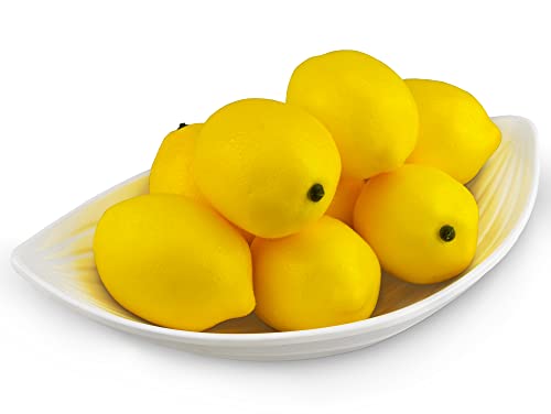 Artificial Lemons Simulation Lifelike Small Lemons Fake Fruit for Home Kitchen Wedding Party Decoration Photography 12pcs Set (Yellow) - size: 12 Pcs - Normal Size