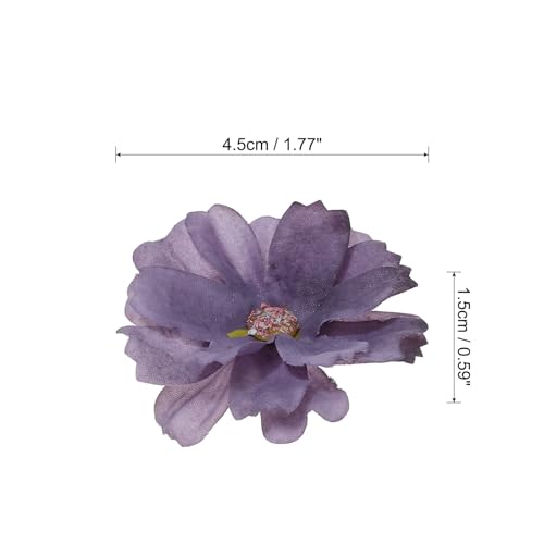 PATIKIL Fake Flower Heads for Crafts, 30 Pcs Faux Flower Bulk Mini Artificial Silk Flowers Embellishments Cherry Blossom for Wreath Wedding Party Decoration, Purple - color: Purple
